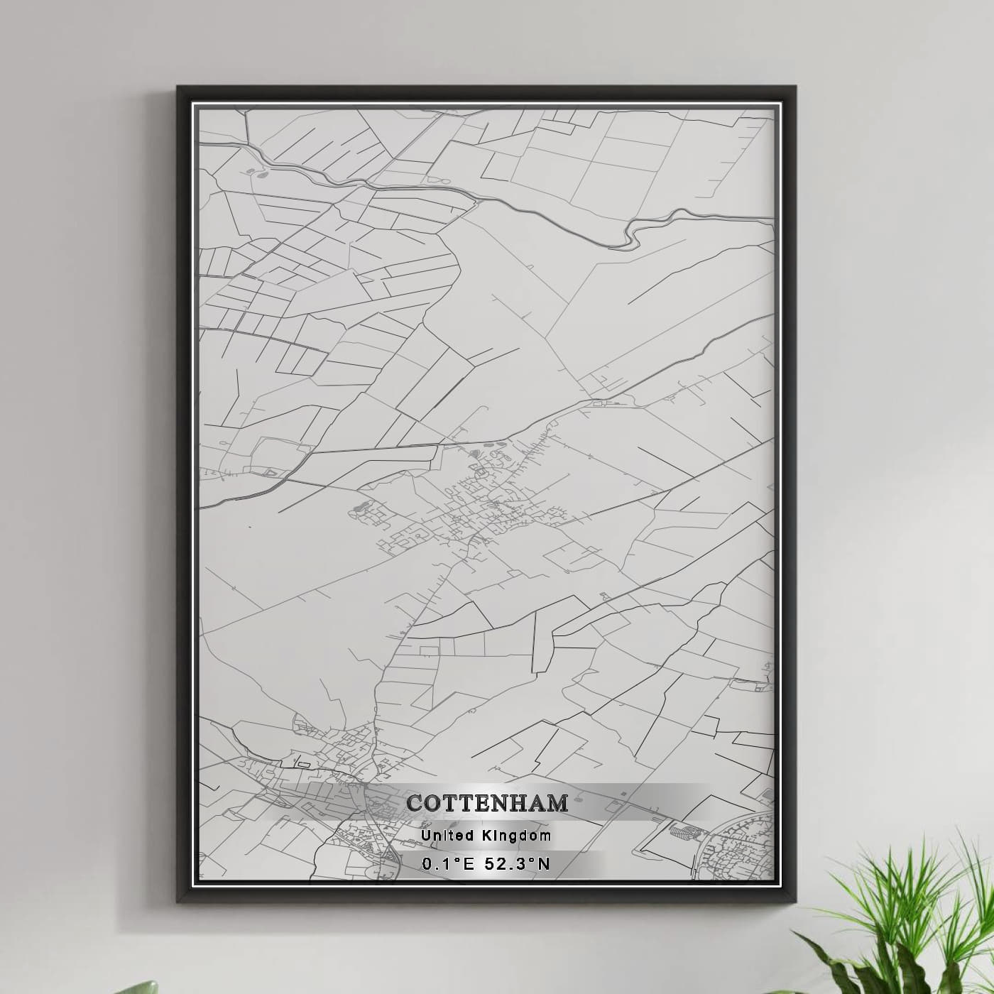 ROAD MAP OF COTTENHAM, UNITED KINGDOM BY MAPBAKES