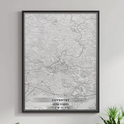 ROAD MAP OF COVENTRY, UNITED KINGDOM BY MAPBAKES