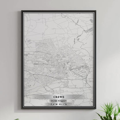 ROAD MAP OF CREWE, UNITED KINGDOM BY MAPBAKES