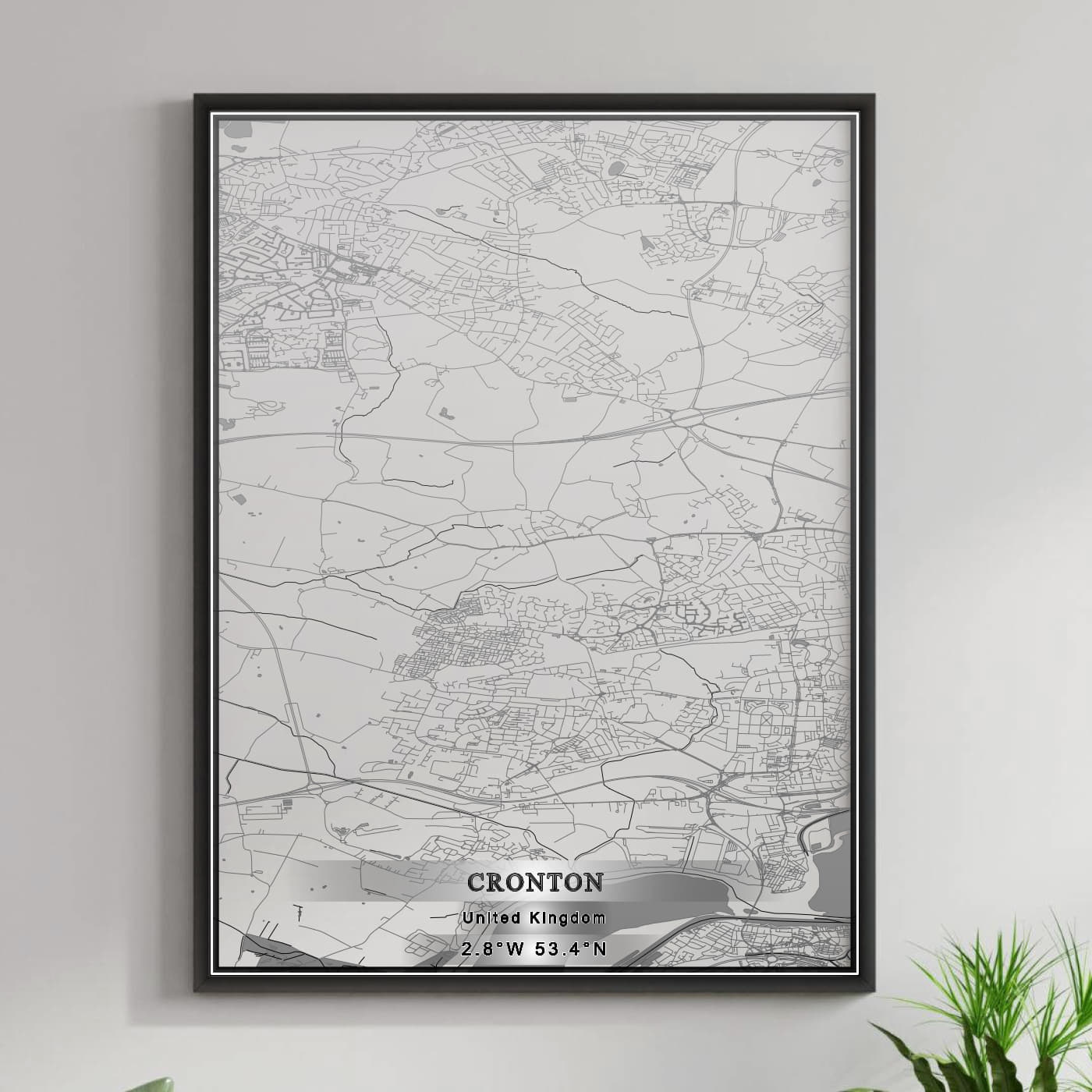 ROAD MAP OF CRONTON, UNITED KINGDOM BY MAPBAKES