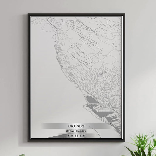 ROAD MAP OF CROSBY, UNITED KINGDOM BY MAPBAKES