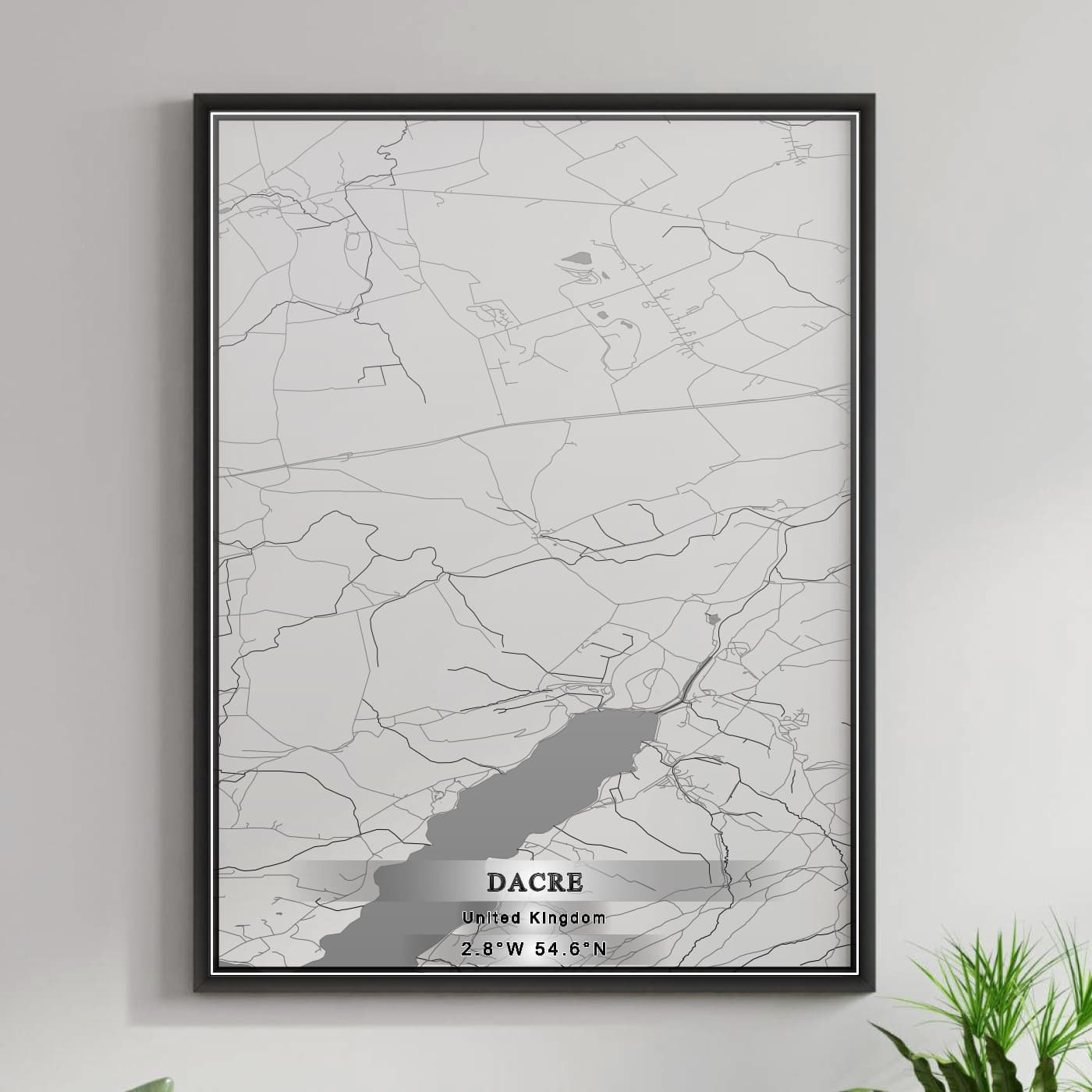 ROAD MAP OF DACRE, UNITED KINGDOM BY MAPBAKES