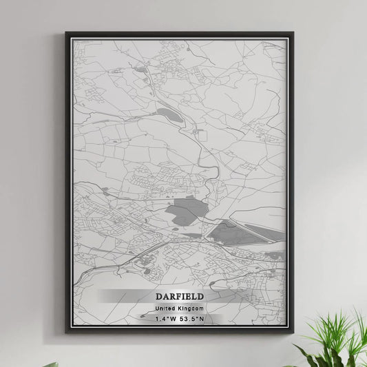 ROAD MAP OF DARFIELD, UNITED KINGDOM BY MAPBAKES