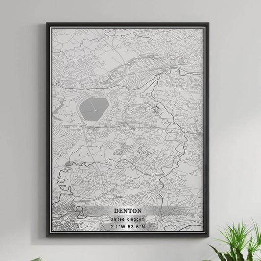 ROAD MAP OF DENTON, UNITED KINGDOM BY MAPBAKES