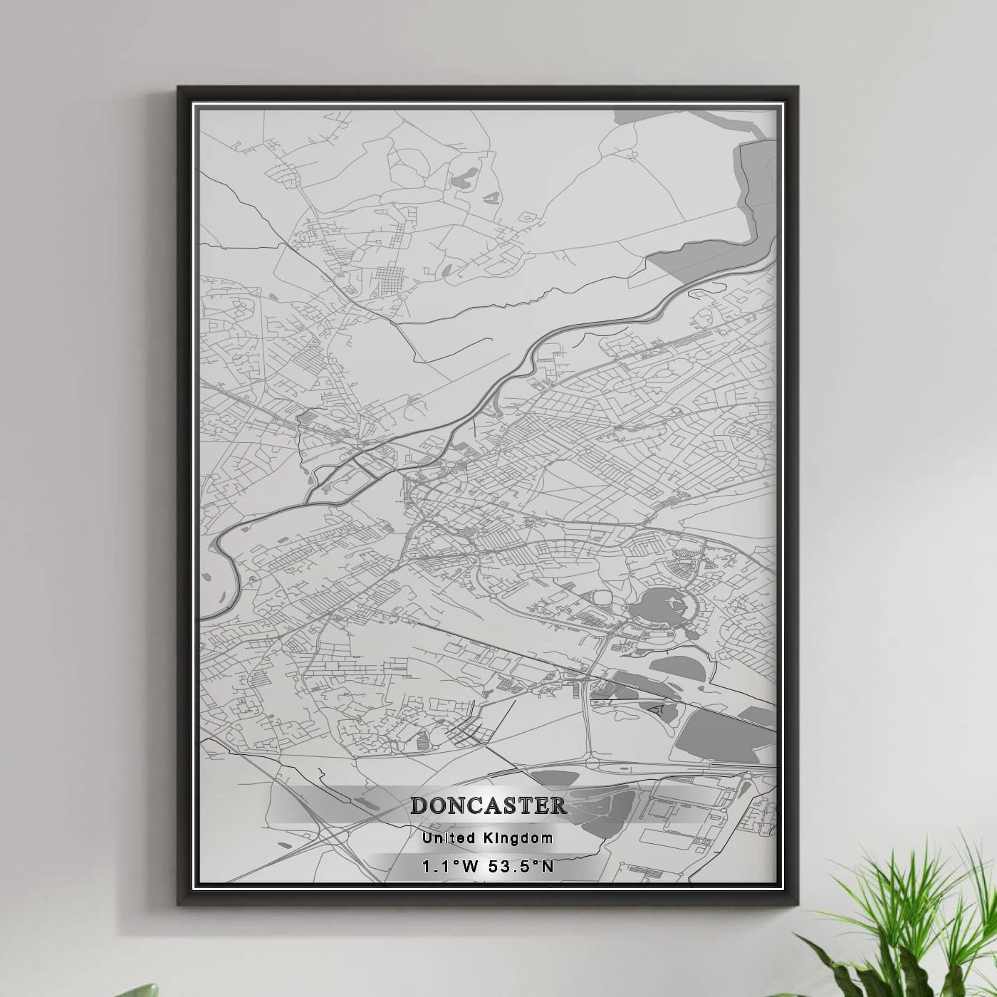 ROAD MAP OF DONCASTER, UNITED KINGDOM BY MAPBAKES