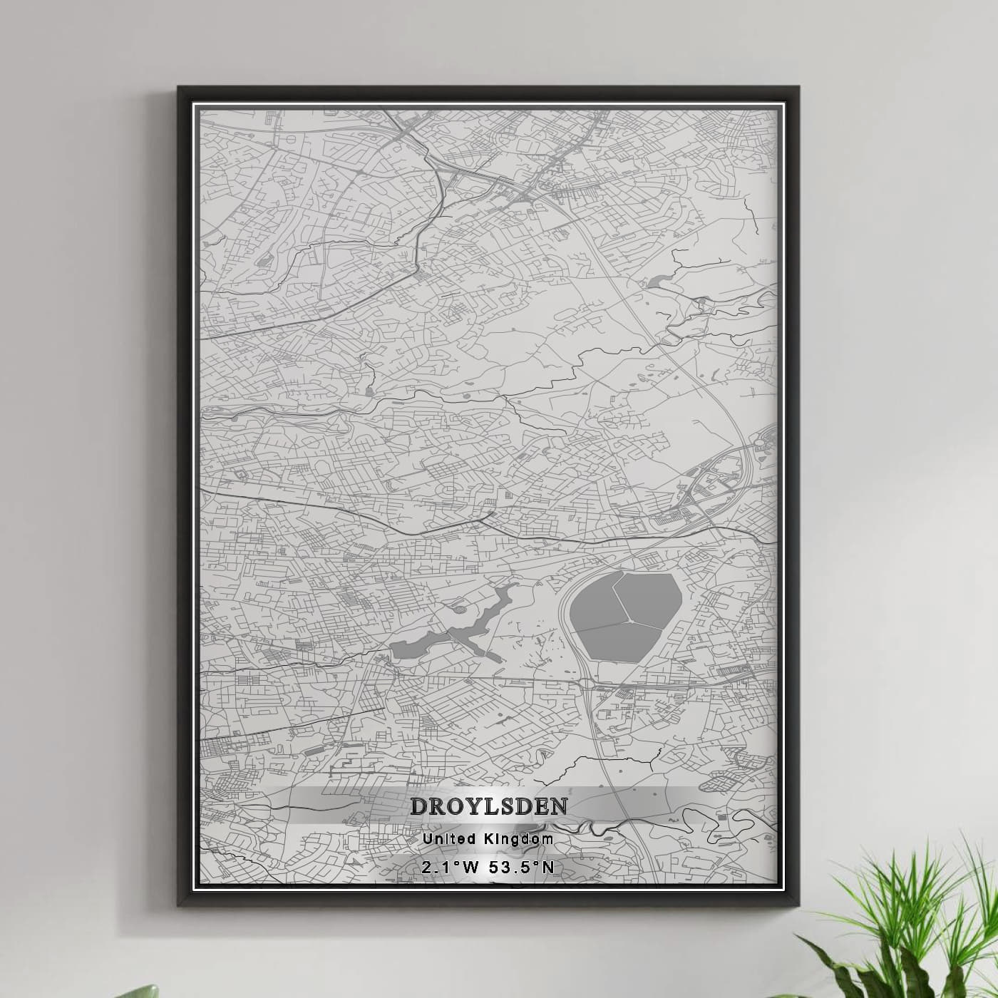 ROAD MAP OF DROYLSDEN, UNITED KINGDOM BY MAPBAKES