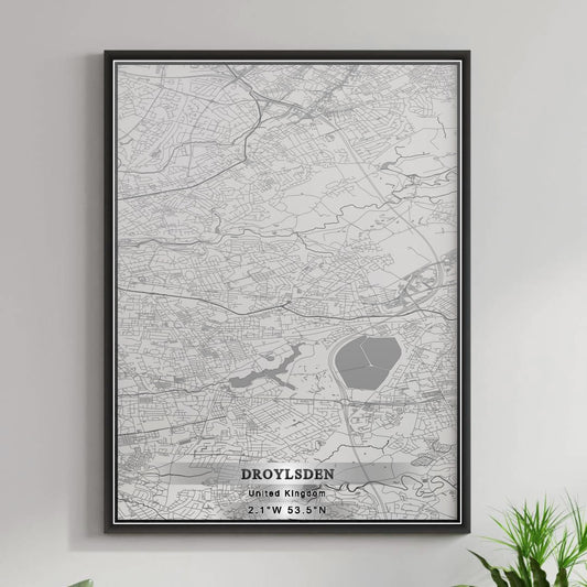 ROAD MAP OF DROYLSDEN, UNITED KINGDOM BY MAPBAKES