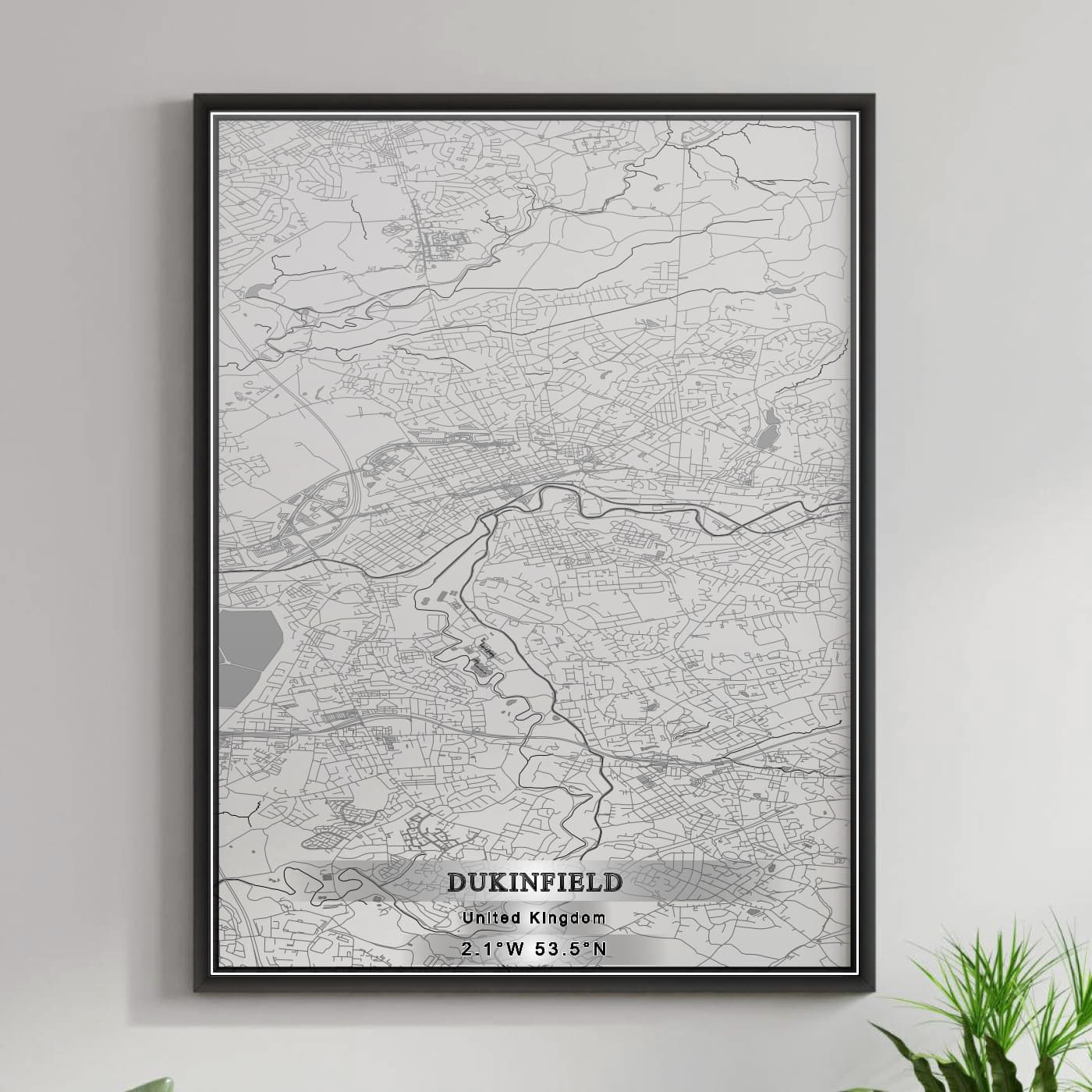 ROAD MAP OF DUKINFIELD, UNITED KINGDOM BY MAPBAKES