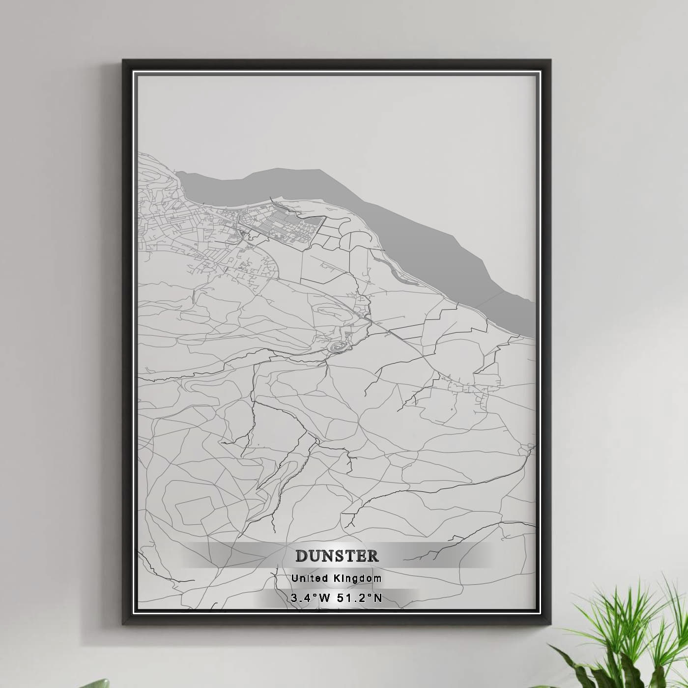 ROAD MAP OF DUNSTER, UNITED KINGDOM BY MAPBAKES