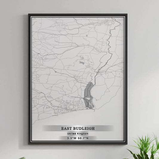 ROAD MAP OF EAST BUDLEIGH, UNITED KINGDOM BY MAPBAKES