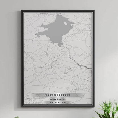 ROAD MAP OF EAST HARPTREE, UNITED KINGDOM BY MAPBAKES