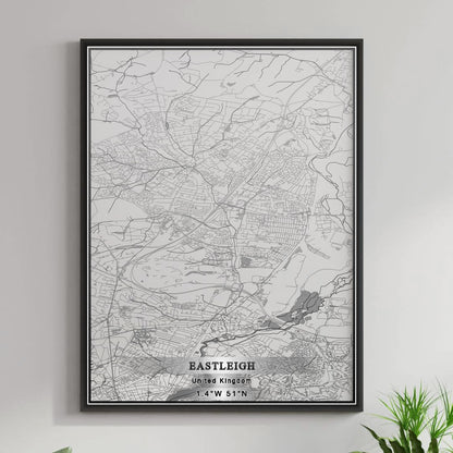 ROAD MAP OF EASTLEIGH, UNITED KINGDOM BY MAPBAKES