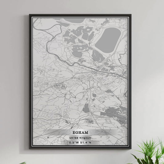 ROAD MAP OF EGHAM, UNITED KINGDOM BY MAPBAKES