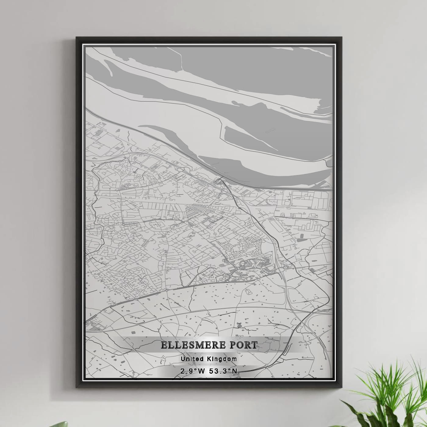 ROAD MAP OF ELLESMERE PORT, UNITED KINGDOM BY MAPBAKES