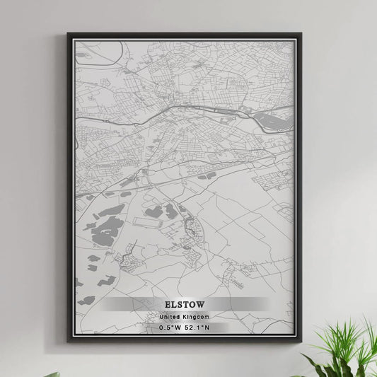 ROAD MAP OF ELSTOW, UNITED KINGDOM BY MAPBAKES