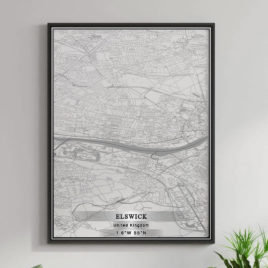 ROAD MAP OF ELSWICK, UNITED KINGDOM BY MAPBAKES