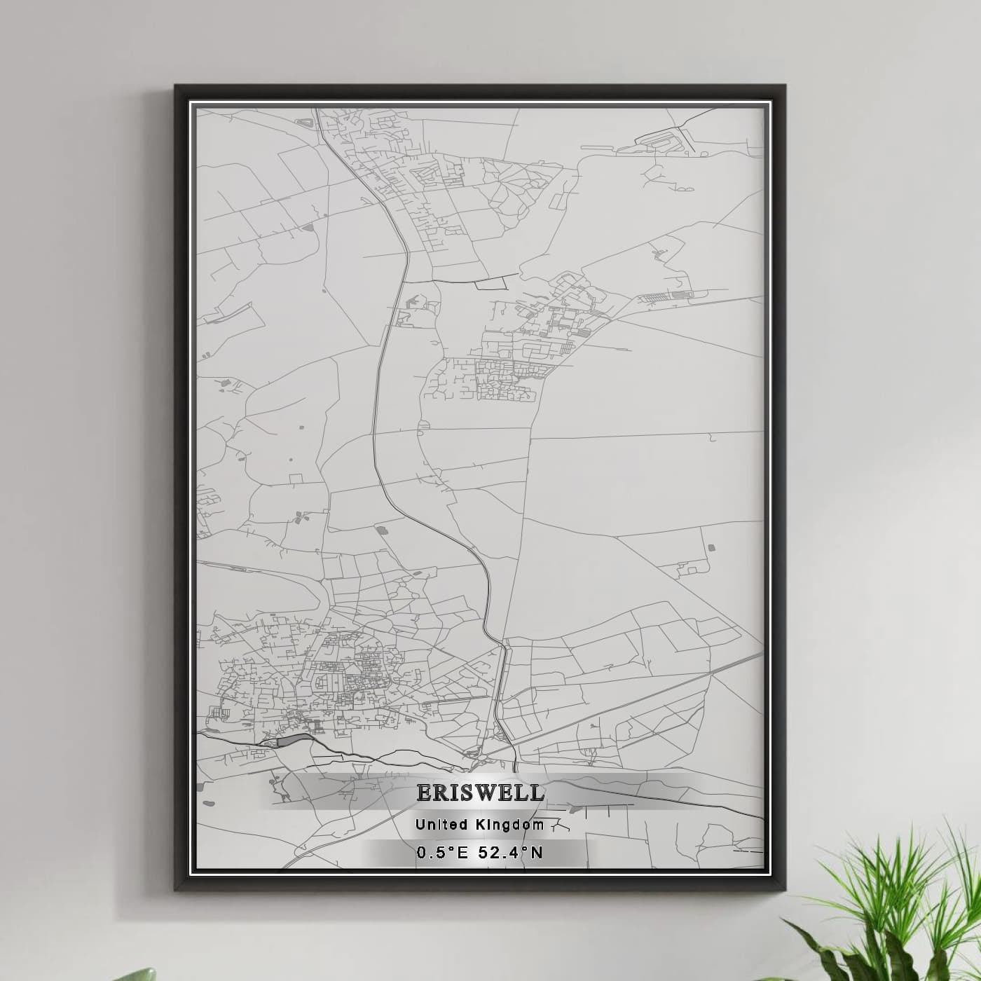 ROAD MAP OF ERISWELL, UNITED KINGDOM BY MAPBAKES