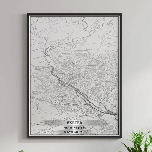 ROAD MAP OF EXETER, UNITED KINGDOM BY MAPBAKES