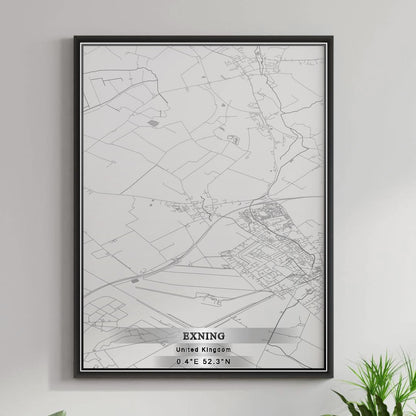 ROAD MAP OF EXNING, UNITED KINGDOM BY MAPBAKES