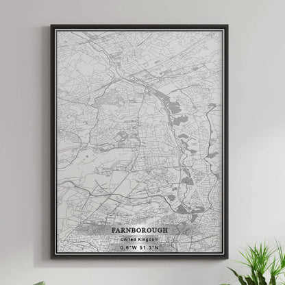 ROAD MAP OF FARNBOROUGH, UNITED KINGDOM BY MAPBAKES