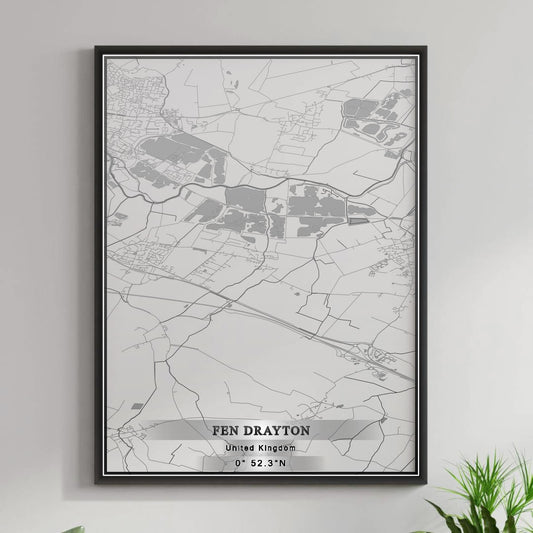 ROAD MAP OF FEN DRAYTON, UNITED KINGDOM BY MAPBAKES