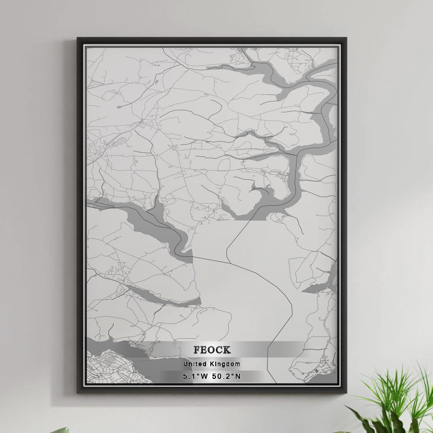 ROAD MAP OF FEOCK, UNITED KINGDOM BY MAPBAKES