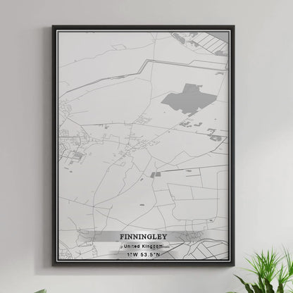 ROAD MAP OF FINNINGLEY, UNITED KINGDOM BY MAPBAKES