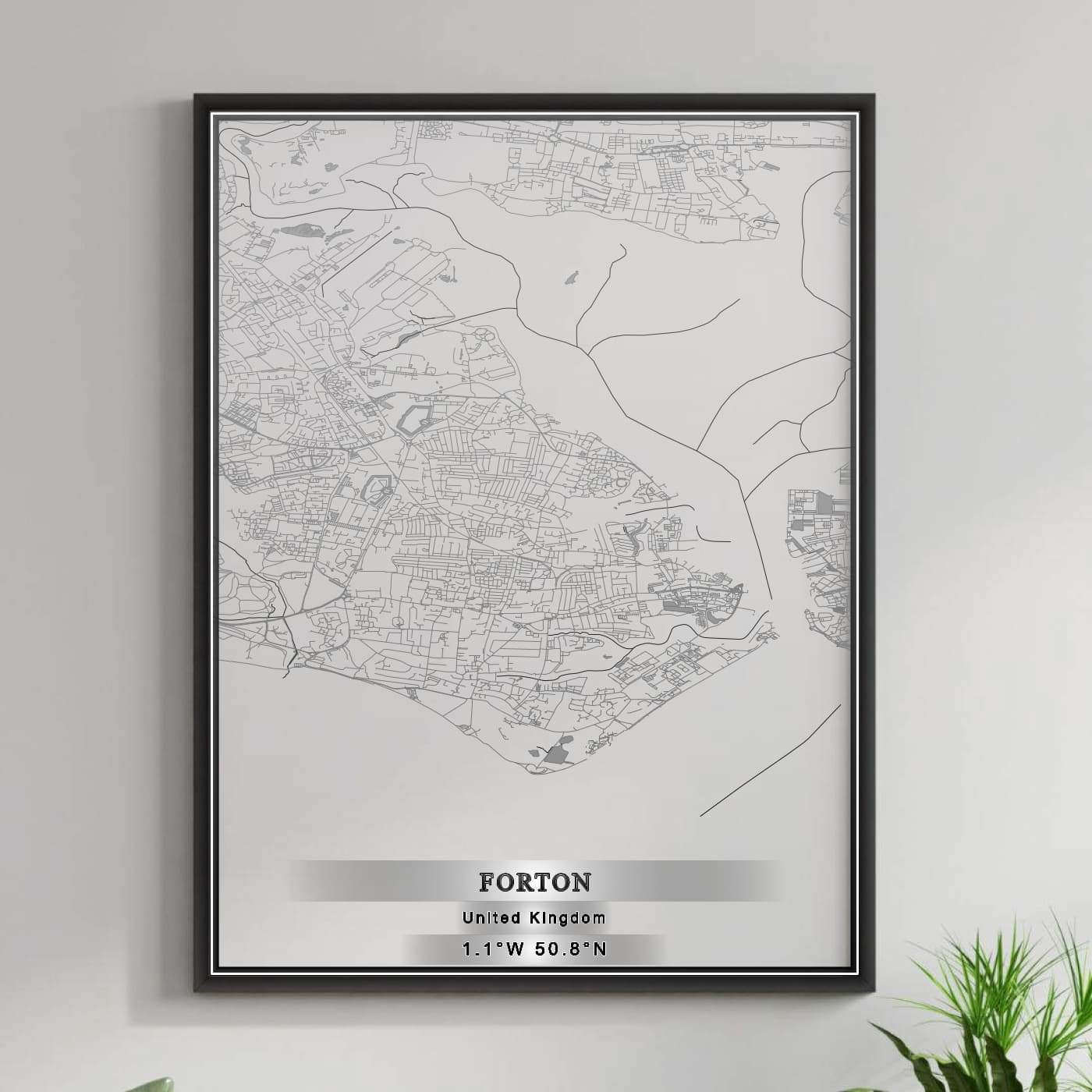 ROAD MAP OF FORTON, UNITED KINGDOM BY MAPBAKES