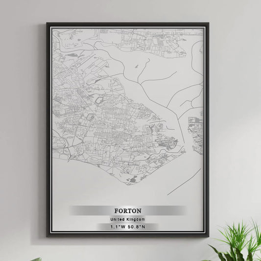 ROAD MAP OF FORTON, UNITED KINGDOM BY MAPBAKES