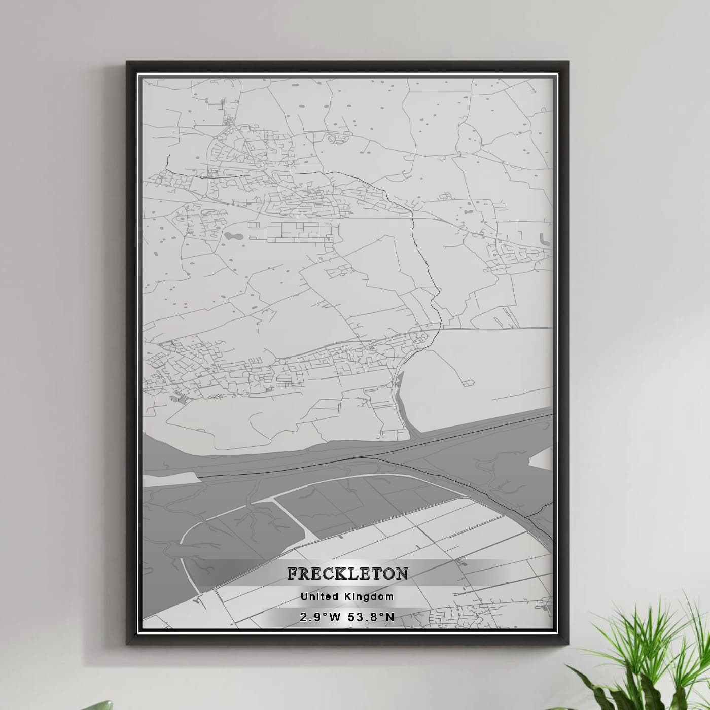 ROAD MAP OF FRECKLETON, UNITED KINGDOM BY MAPBAKES