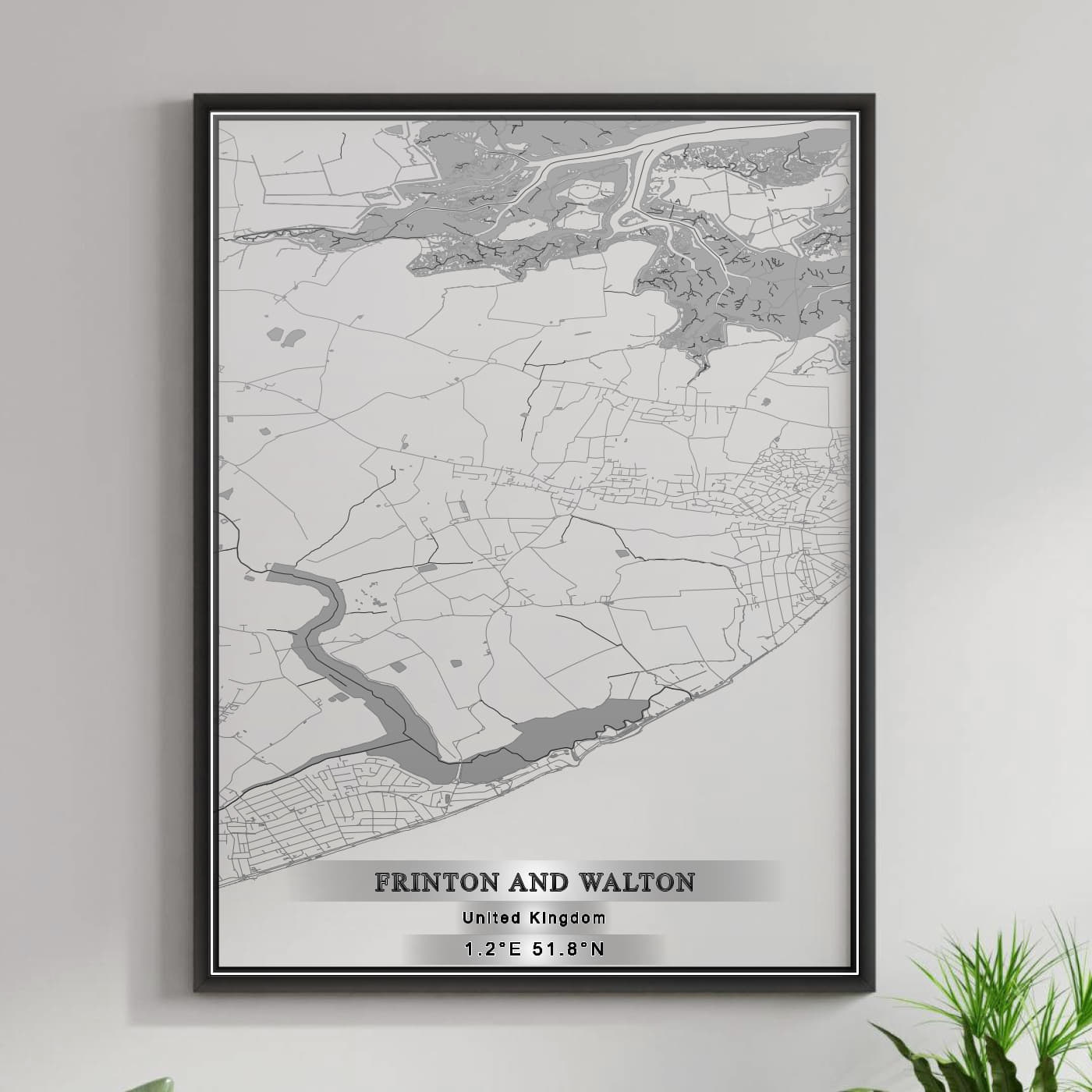 ROAD MAP OF FRINTON AND WALTON, UNITED KINGDOM BY MAPBAKES