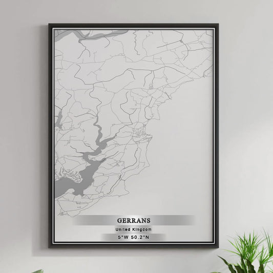 ROAD MAP OF GERRANS, UNITED KINGDOM BY MAPBAKES