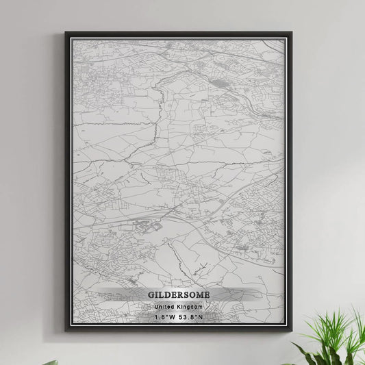 ROAD MAP OF GILDERSOME, UNITED KINGDOM BY MAPBAKES