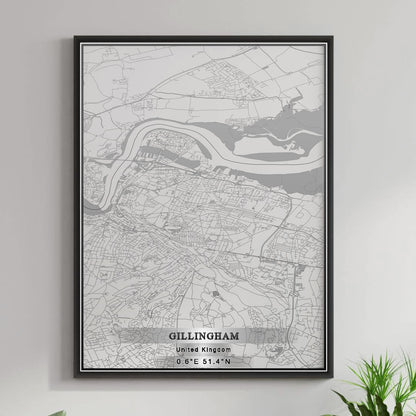 ROAD MAP OF GILLINGHAM, UNITED KINGDOM BY MAPBAKES