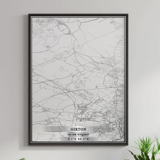 ROAD MAP OF GIRTON, UNITED KINGDOM BY MAPBAKES