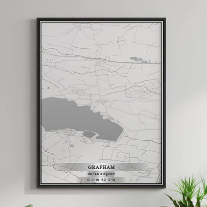 ROAD MAP OF GRAFHAM, UNITED KINGDOM BY MAPBAKES