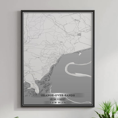 ROAD MAP OF GRANGE-OVER-SANDS, UNITED KINGDOM BY MAPBAKES