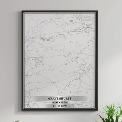 ROAD MAP OF GRAVENHURST, UNITED KINGDOM BY MAPBAKES