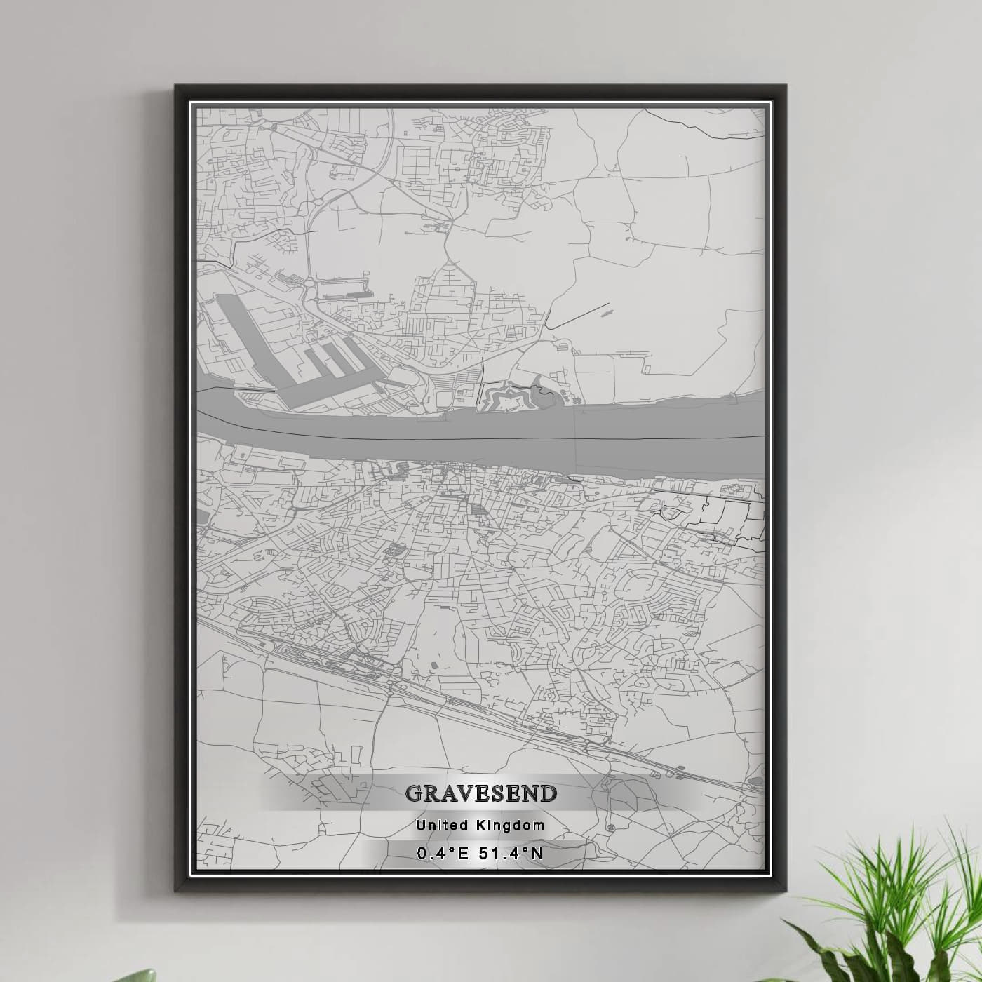 ROAD MAP OF GRAVESEND, UNITED KINGDOM BY MAPBAKES