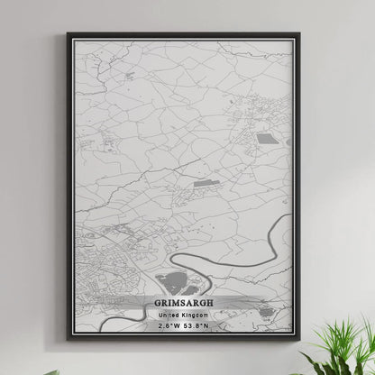 ROAD MAP OF GRIMSARGH, UNITED KINGDOM BY MAPBAKES