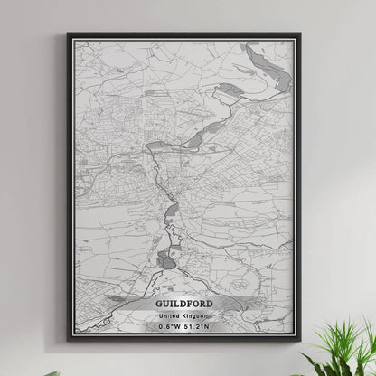 ROAD MAP OF GUILDFORD, UNITED KINGDOM BY MAPBAKES