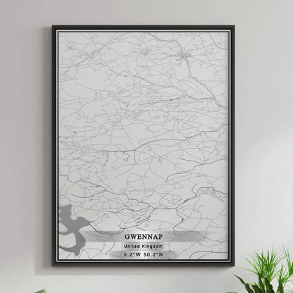 ROAD MAP OF GWENNAP, UNITED KINGDOM BY MAPBAKES