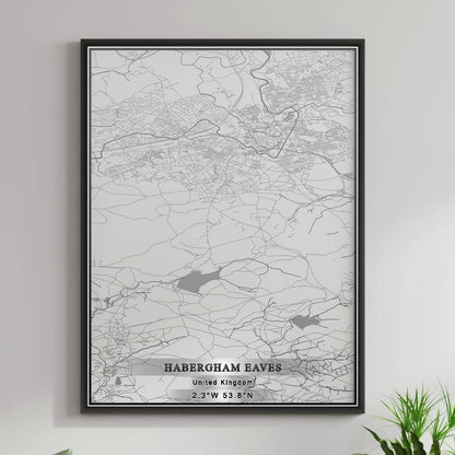 ROAD MAP OF HABERGHAM EAVES, UNITED KINGDOM BY MAPBAKES