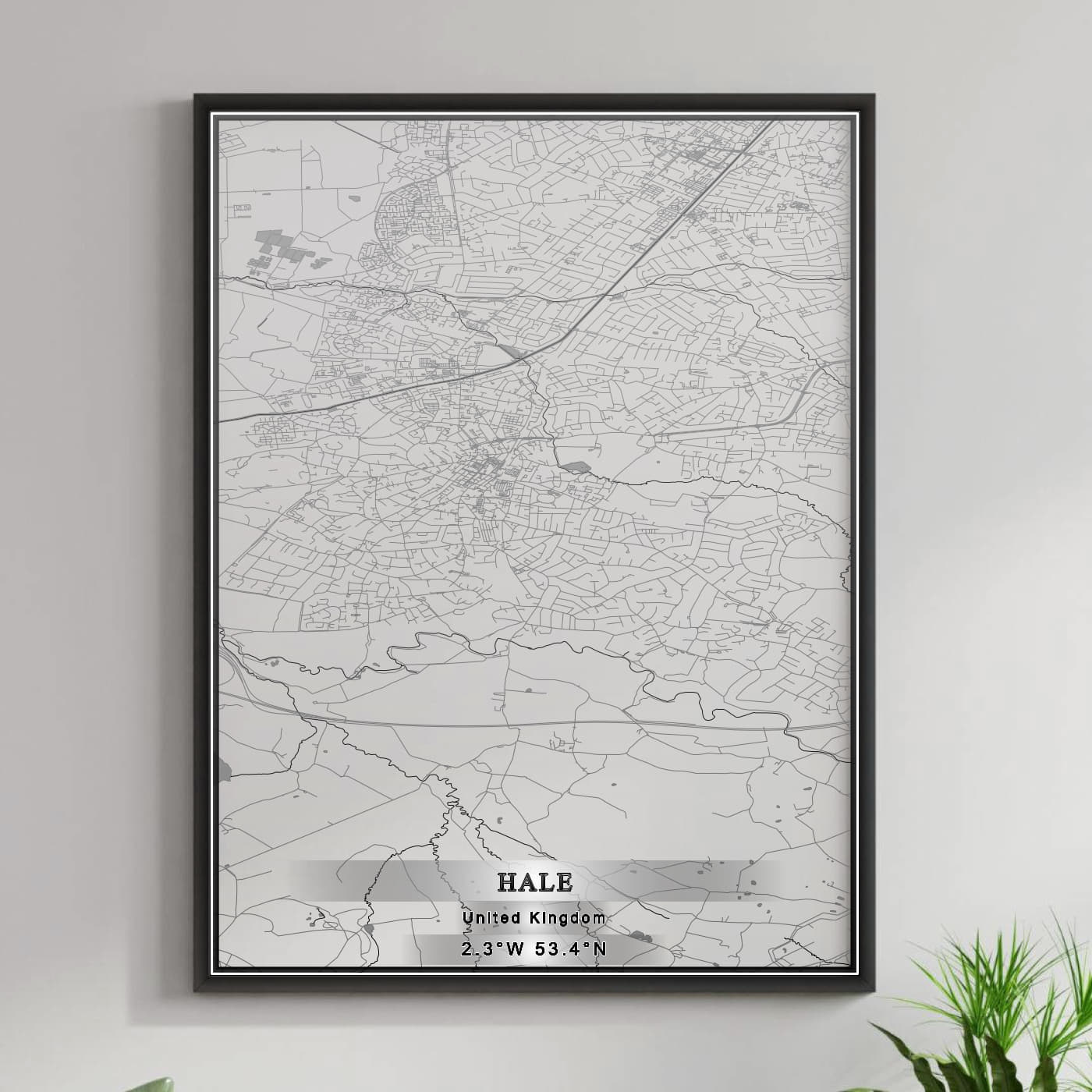 ROAD MAP OF HALE, UNITED KINGDOM BY MAPBAKES