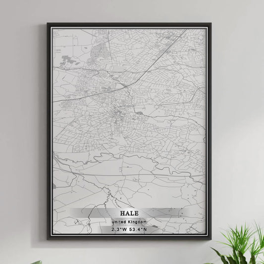 ROAD MAP OF HALE, UNITED KINGDOM BY MAPBAKES