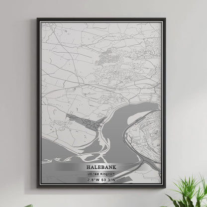 ROAD MAP OF HALEBANK, UNITED KINGDOM BY MAPBAKES