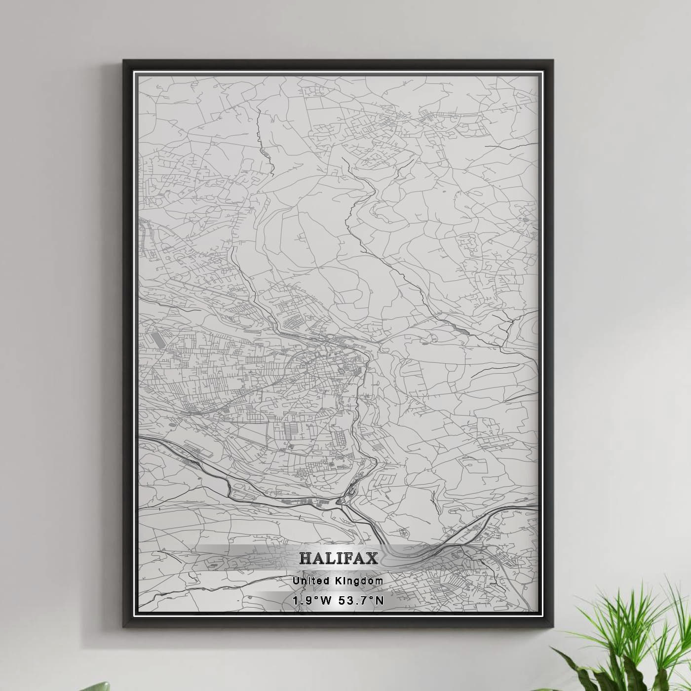 ROAD MAP OF HALIFAX, UNITED KINGDOM BY MAPBAKES