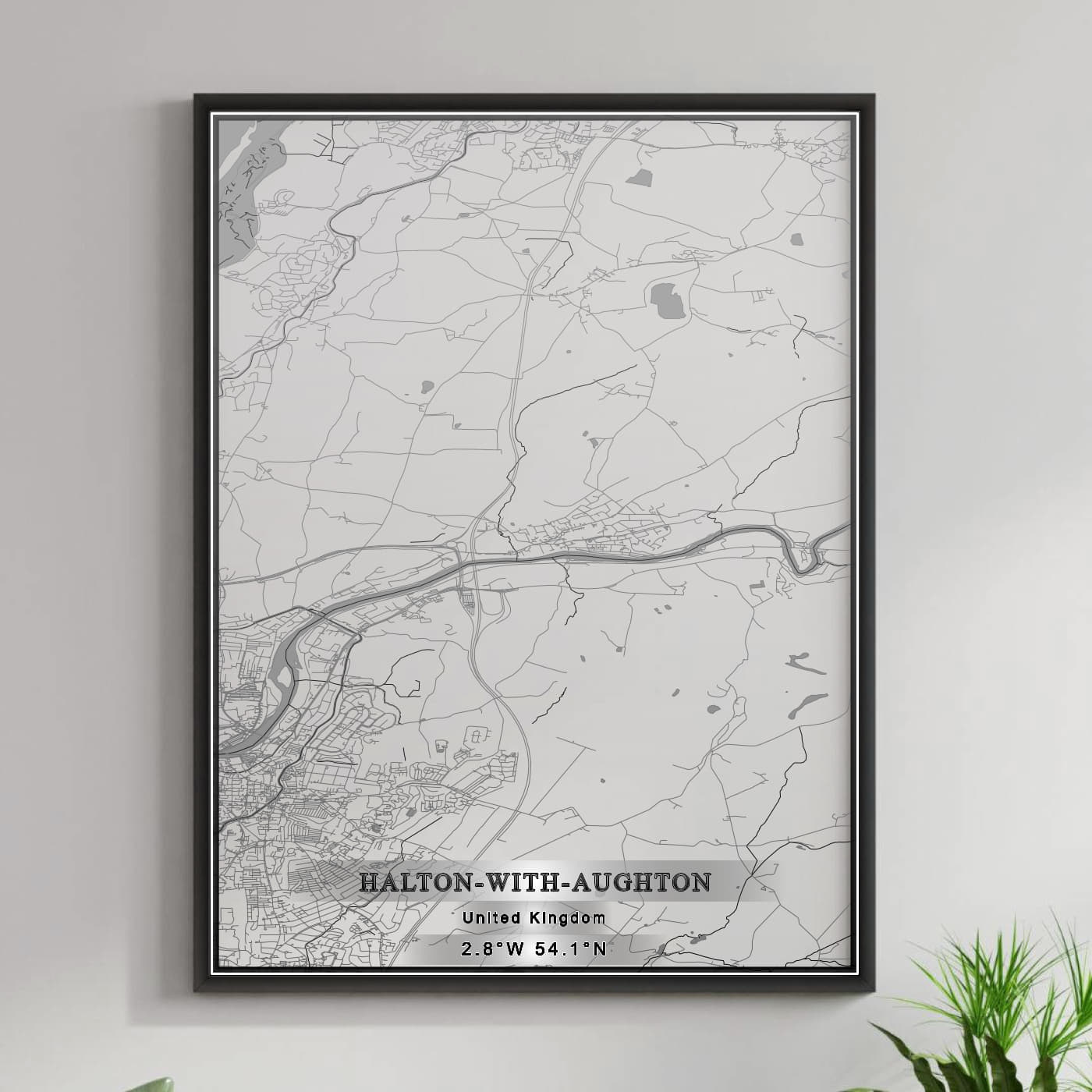 ROAD MAP OF HALTON-WITH-AUGHTON, UNITED KINGDOM BY MAPBAKES