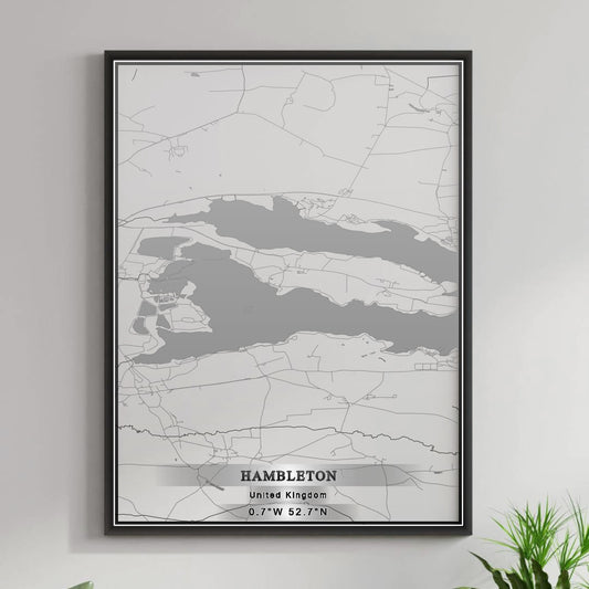 ROAD MAP OF HAMBLETON, UNITED KINGDOM BY MAPBAKES