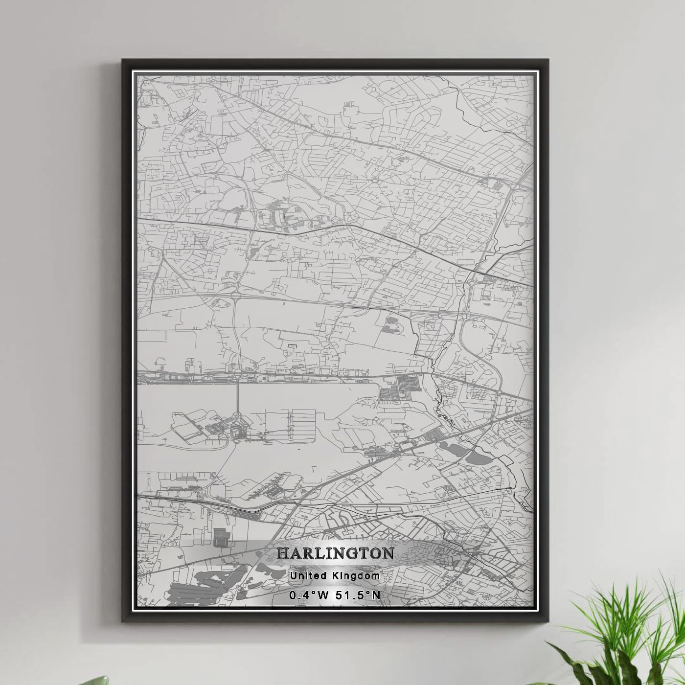 ROAD MAP OF HARLINGTON, UNITED KINGDOM BY MAPBAKES